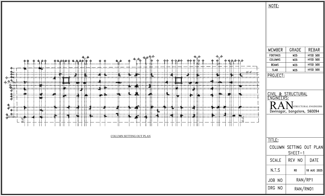 Column Setting Out Plan
